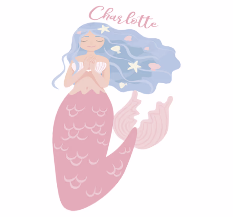 Alfombra de vinilo infantil sirena de colores - TenVinilo