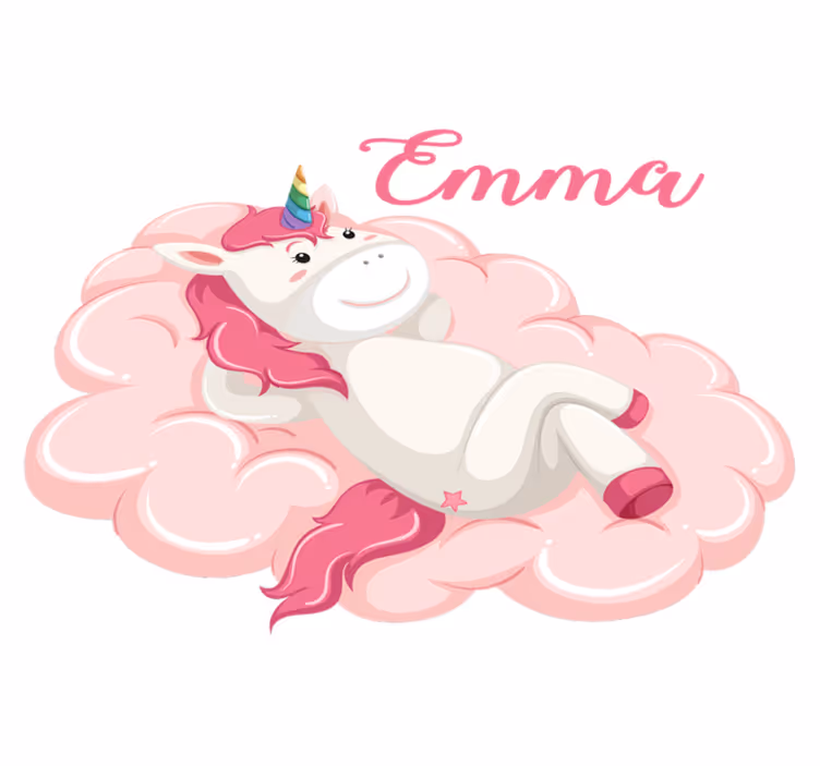 Alfombra de vinilo infantil unicornio en la nube - TenVinilo