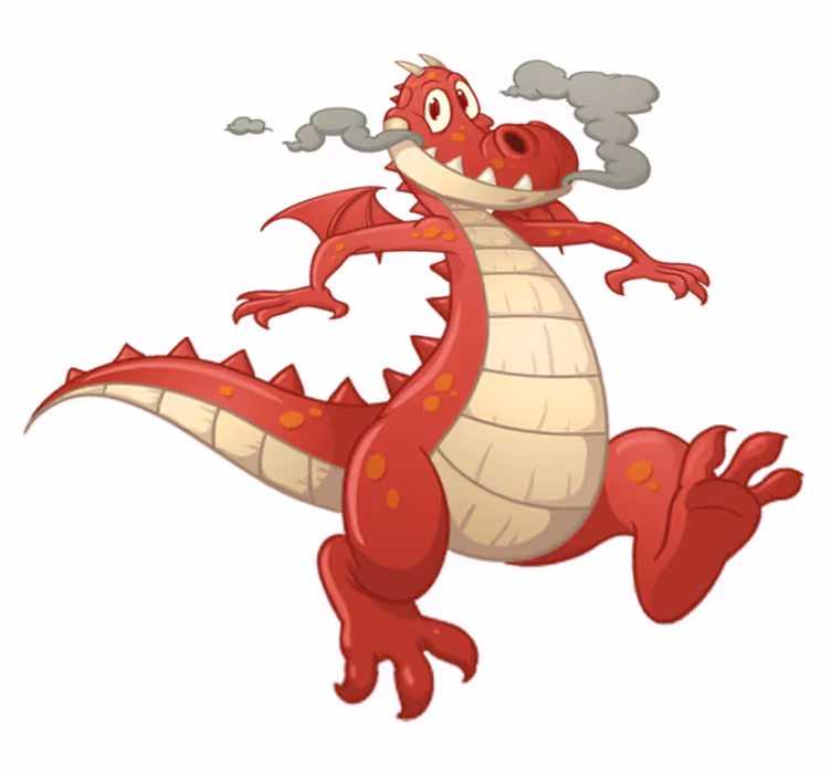 Alfombra de vinilo infantil dragón rojo - TenVinilo