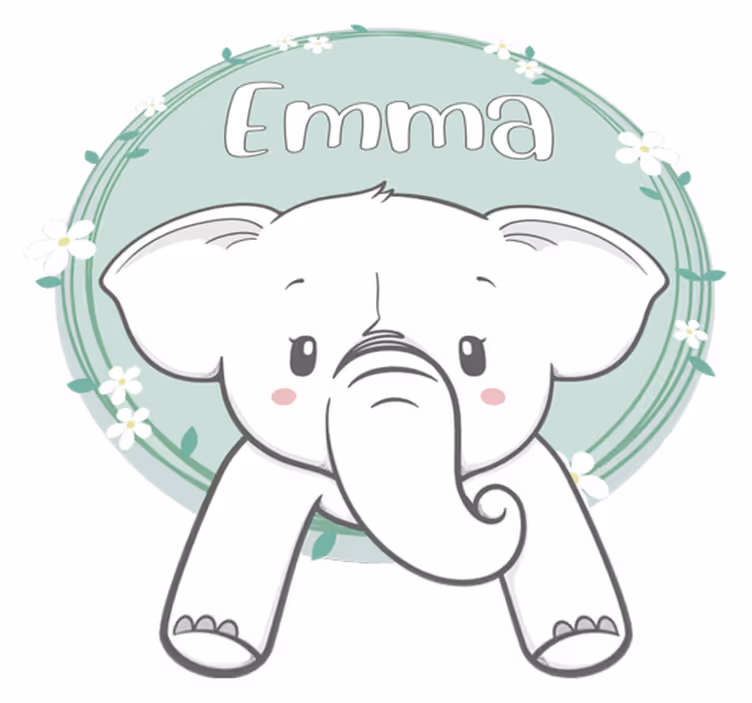 Alfombra de vinilo infantil elefante personalizado - TenVinilo