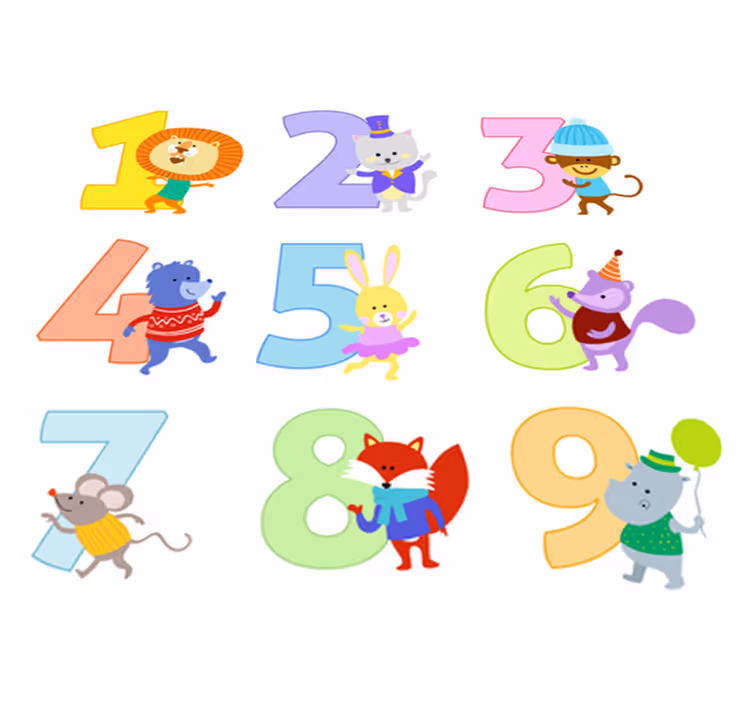 Alfombra de vinilo infantil sticker colección números - TenVinilo