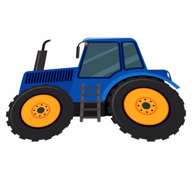 Alfombra de vinilo infantil tractor azul - TenVinilo