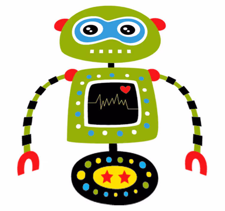 Alfombra de vinilo infantil robot verde - TenVinilo