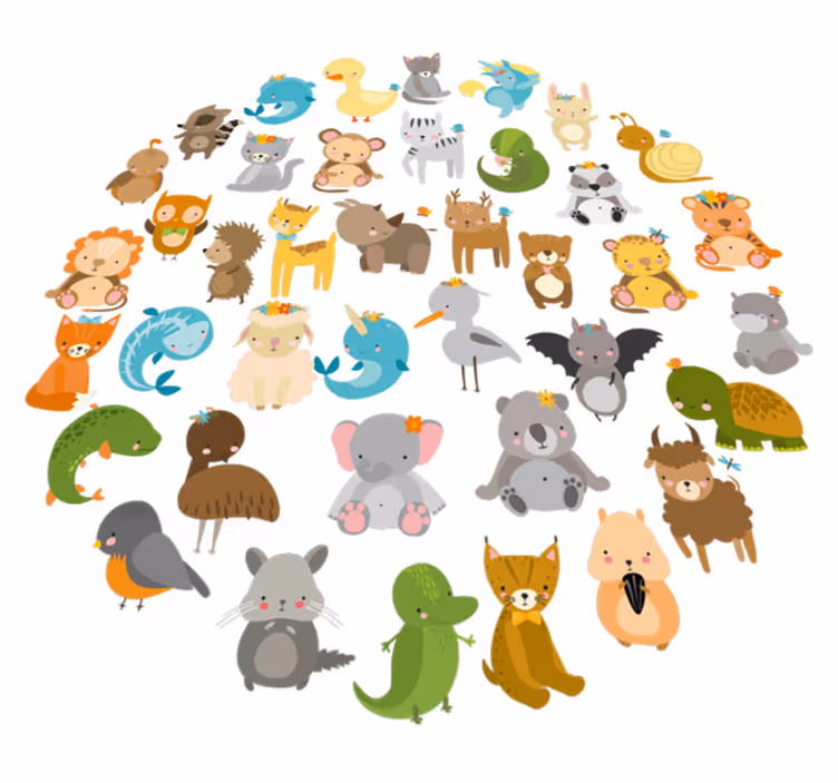 Alfombra de vinilo infantil mis animales del zoo - TenVinilo