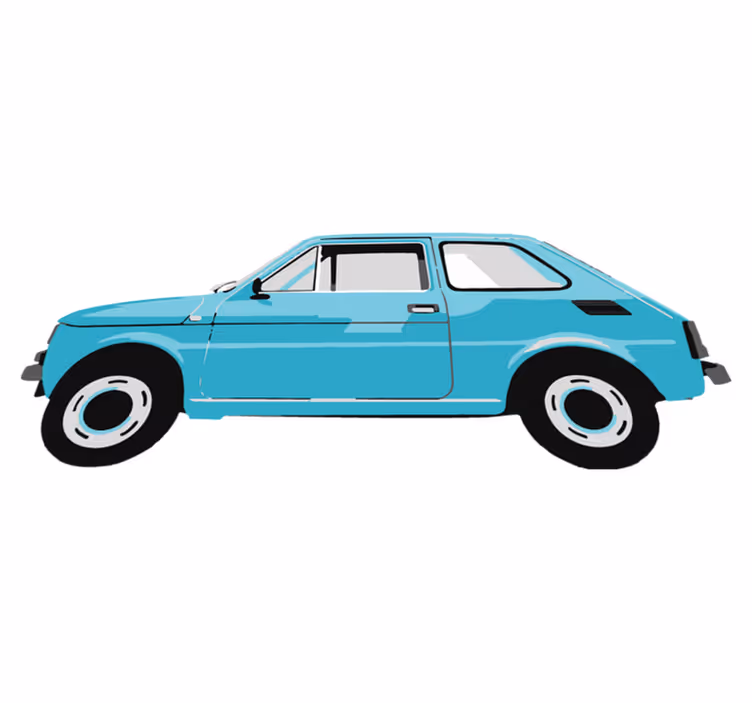Alfombra de vinilo infantil coche vintage azul - TenVinilo