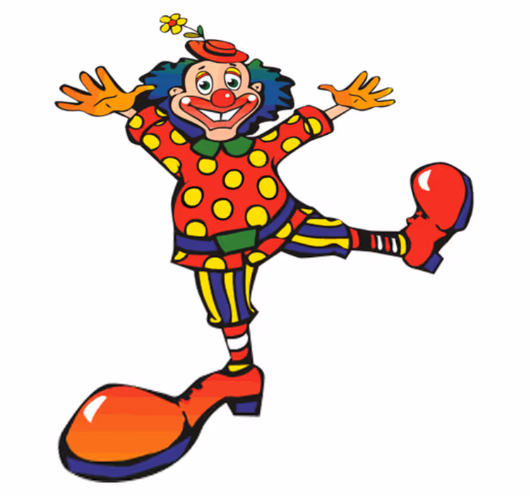 Alfombra de vinilo infantil payaso colorido bailarín - TenVinilo