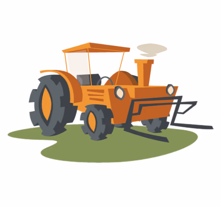 Alfombra de vinilo infantil tractor naranja - TenVinilo