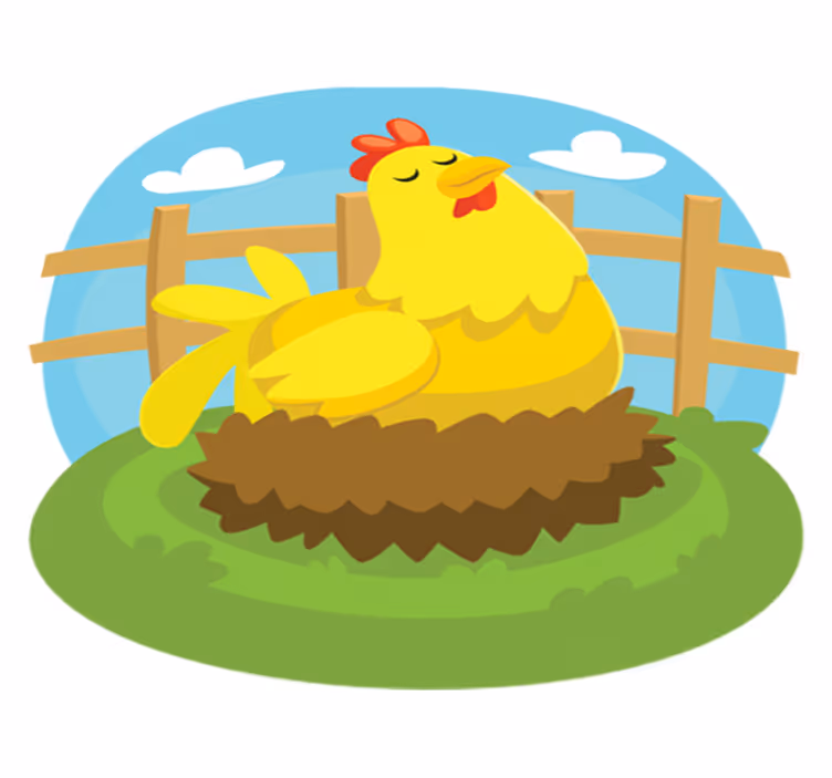 Alfombra de vinilo infantil gallina ponedora - TenVinilo