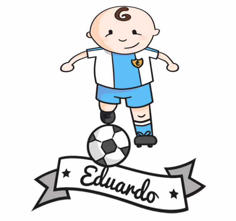 Alfombra de vinilo infantil jugador de fútbol con nombre - TenVinilo