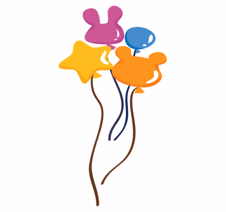 Alfombra de vinilo infantil globos con forma de animales - TenVinilo