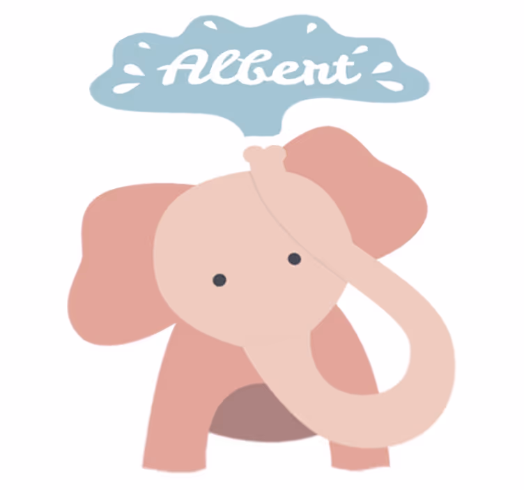 Alfombra de vinilo infantil elefante bebé con nombre - TenVinilo