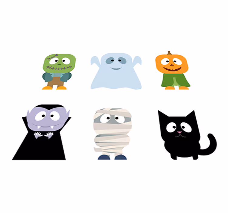 Alfombra de vinilo infantil pegatinas monstruos halloween - TenVinilo