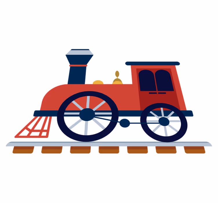 Alfombra de vinilo infantil tren rojo antiguo - TenVinilo