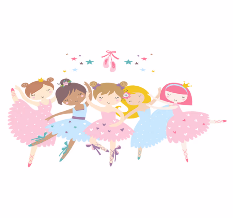 Alfombra de vinilo infantil ilustración colorida de ballet - TenVinilo