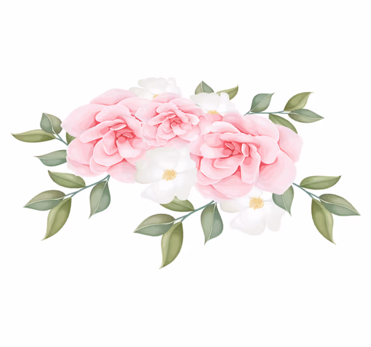 Alfombra vinílica dormitorio flores elegantes en rosa - TenVinilo