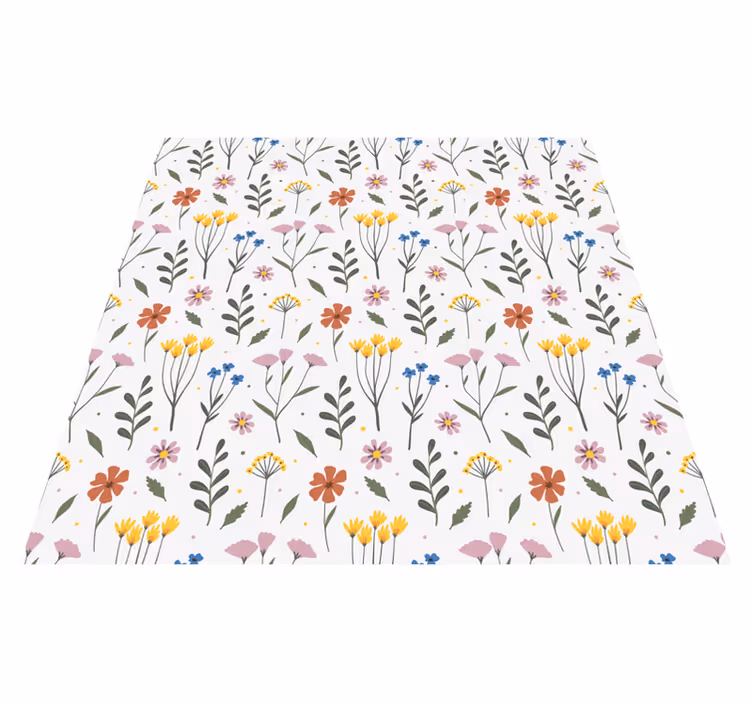 Alfombra vinílica dormitorio flores multicolor jardín - TenVinilo