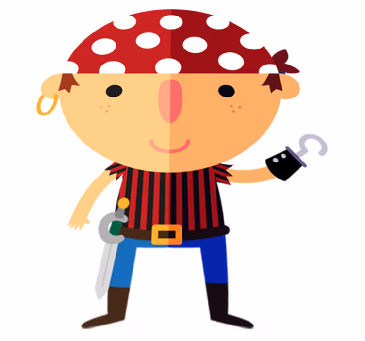 Alfombra de vinilo infantil ilustración de pirata - TenVinilo