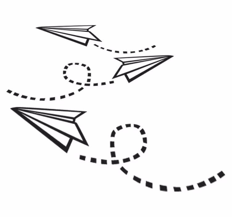 Alfombra vinílica de juegos infantil aviones de papel - TenVinilo
