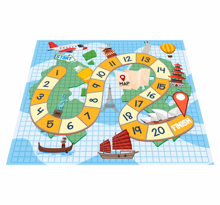 Alfombra vinílica de juegos infantil mapa de juego - TenVinilo
