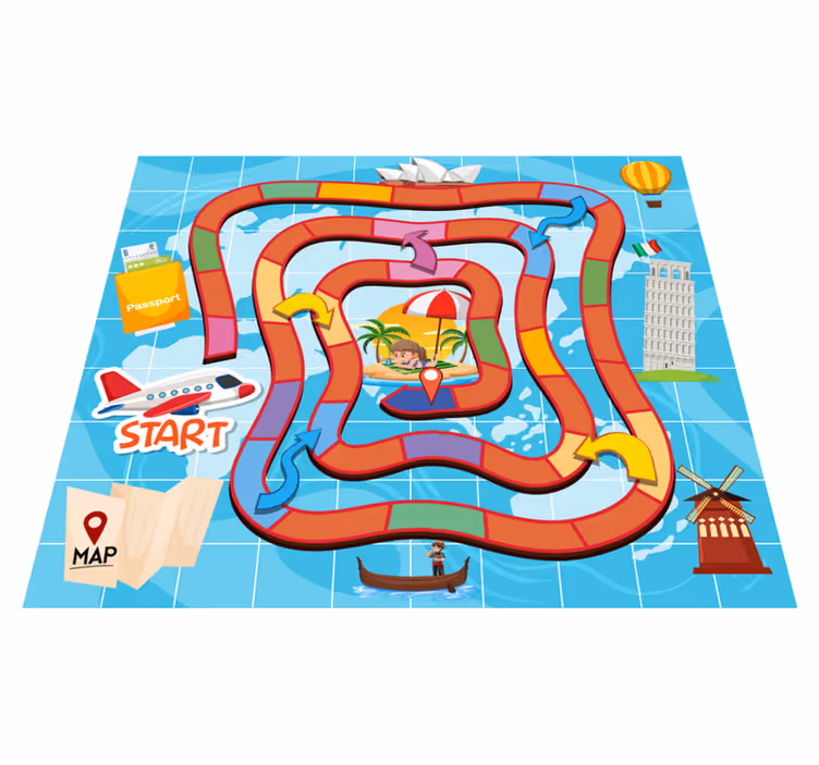 Alfombra vinílica de juegos infantil viaje de mesa - TenVinilo