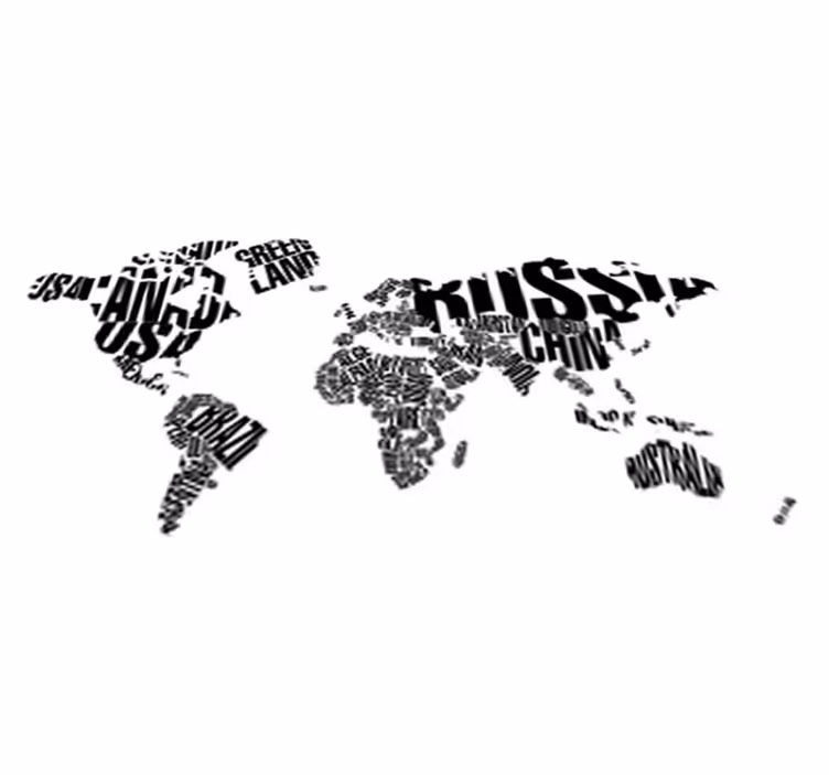 Alfombra de vinilo mapamundi nombres de países - TenVinilo