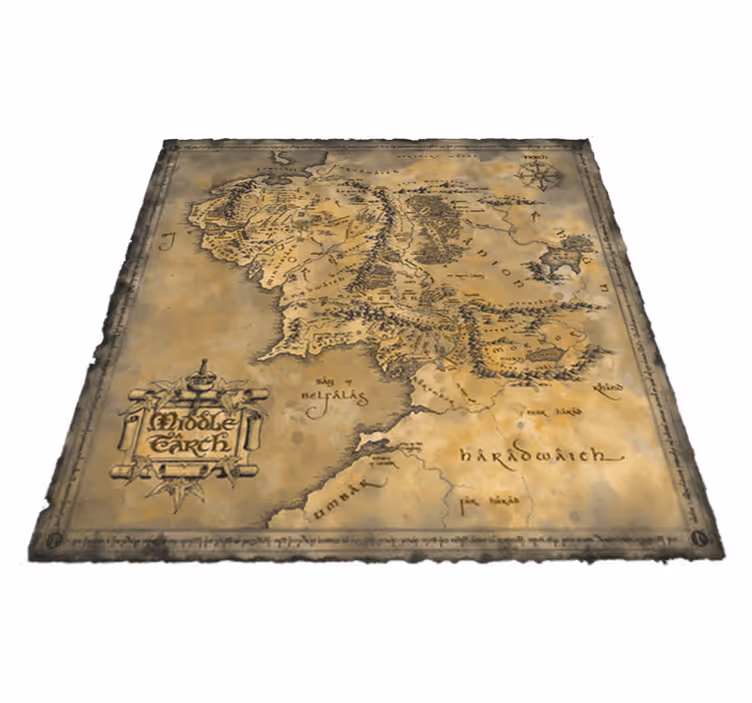Alfombra de vinilo mapamundi mapa de la tierra media - TenVinilo