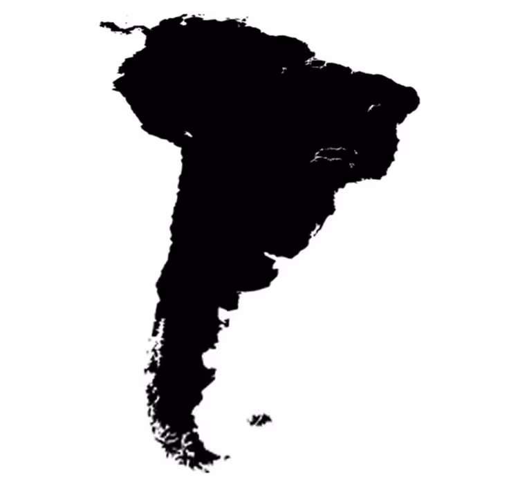 Alfombra de vinilo mapamundi silueta de américa del sur - TenVinilo