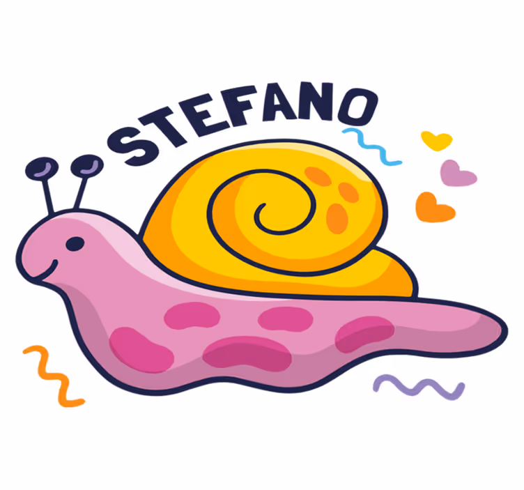 Alfombra de vinilo infantil caracol colorido con nombre - TenVinilo