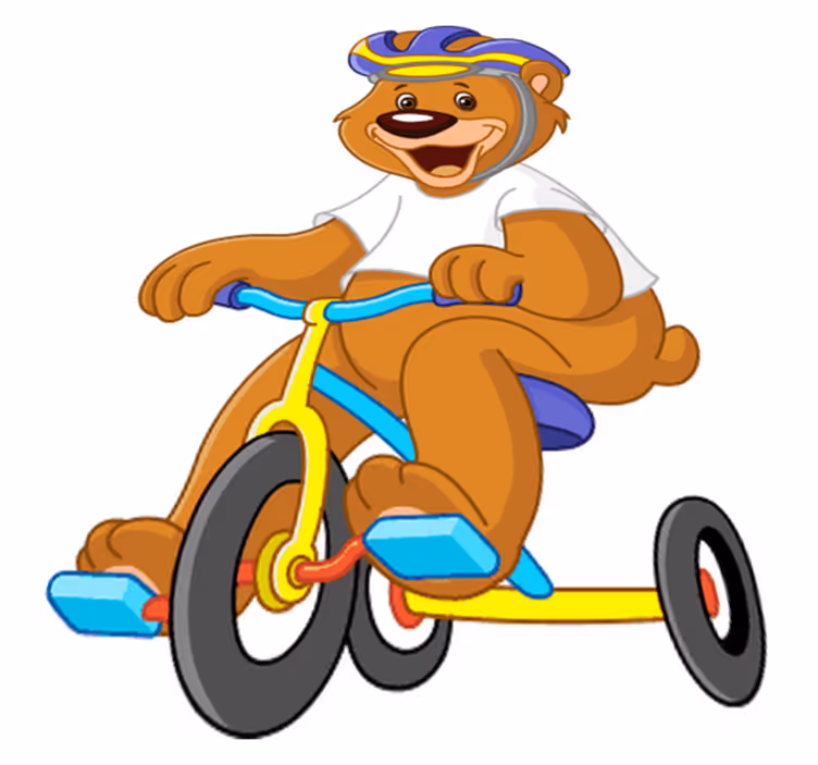 Alfombra de vinilo infantil oso ciclista - TenVinilo
