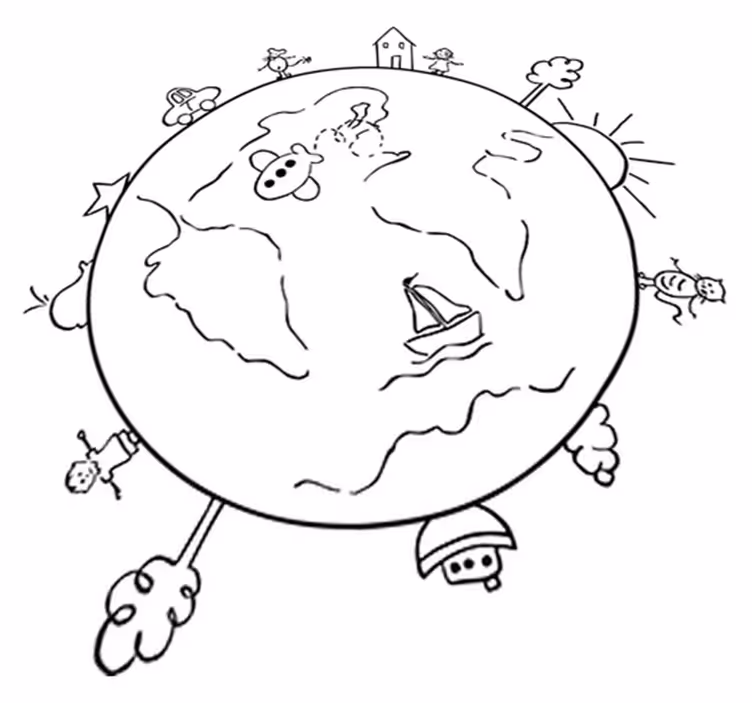 Alfombra de vinilo infantil mapa del mundo viajes - TenVinilo