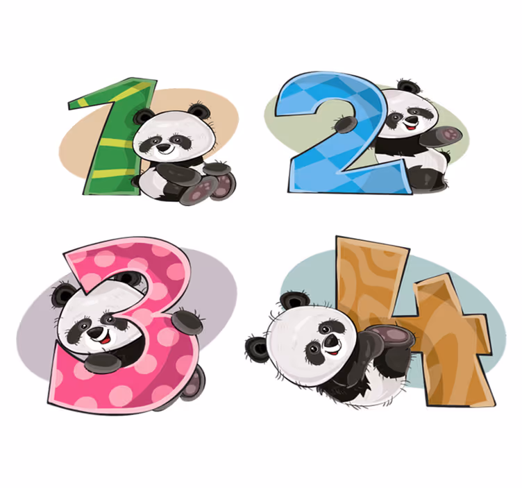 Alfombra de vinilo infantil 4 pandas - TenVinilo
