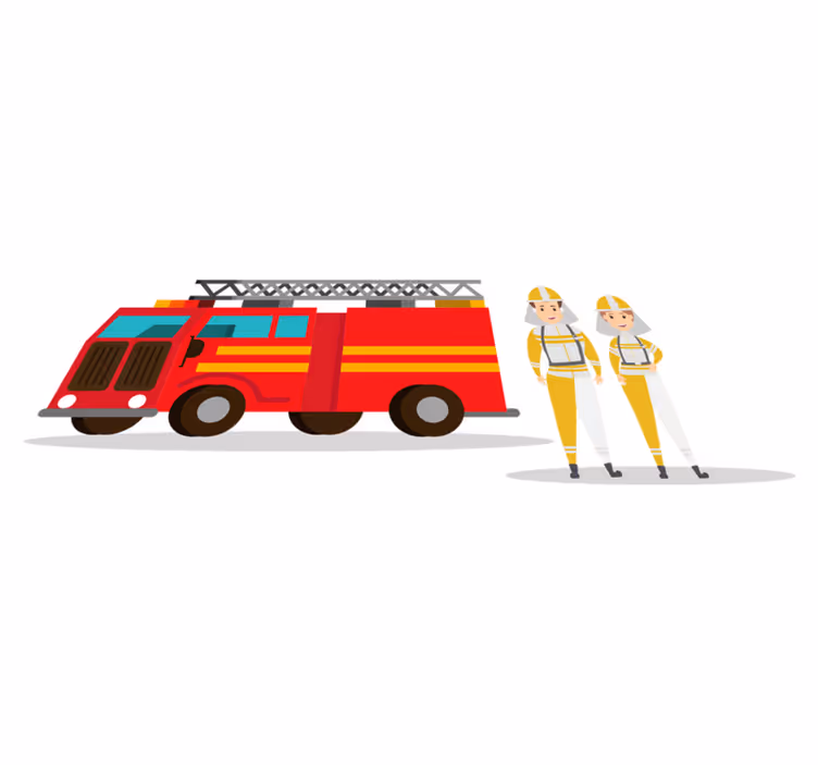 Alfombra de vinilo infantil coche de bomberos - TenVinilo