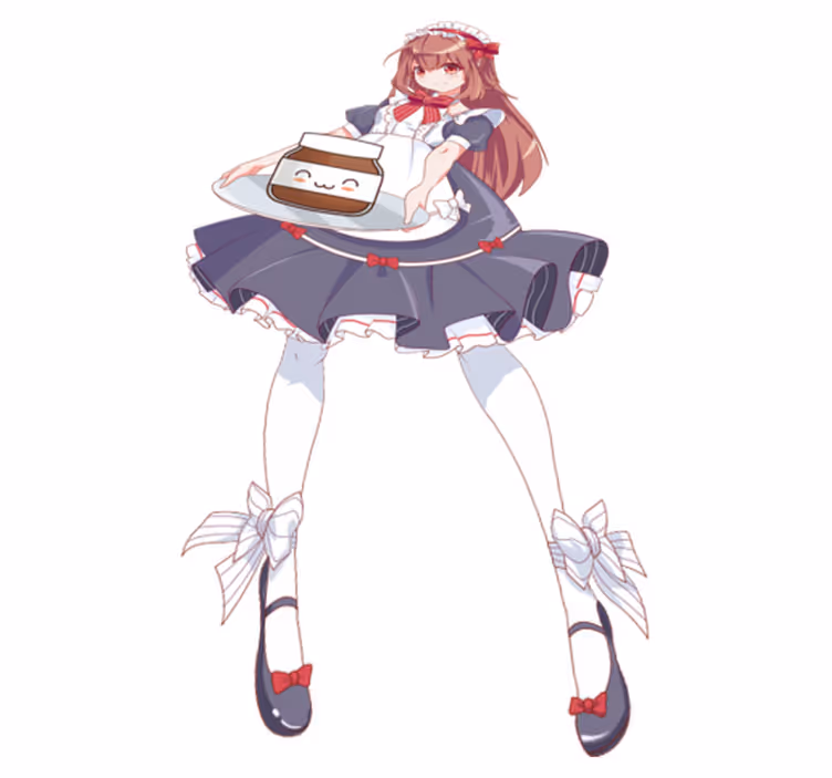 Alfombra de vinilo infantil chica anime con nutella - TenVinilo