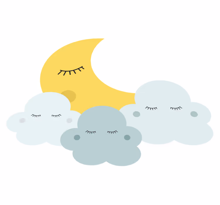 Alfombra de vinilo infantil luna y nube durmiendo - TenVinilo