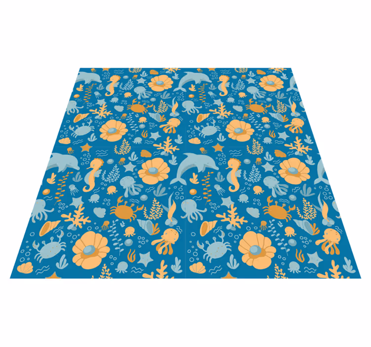 Alfombra de vinilo infantil mar de dibujos - TenVinilo