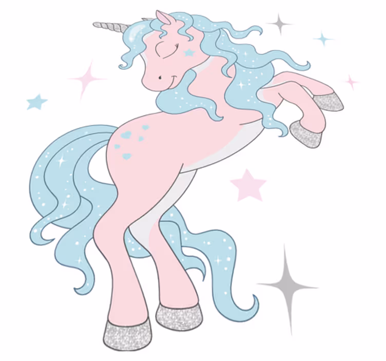 Alfombra de vinilo infantil diseño unicornios brillantes - TenVinilo