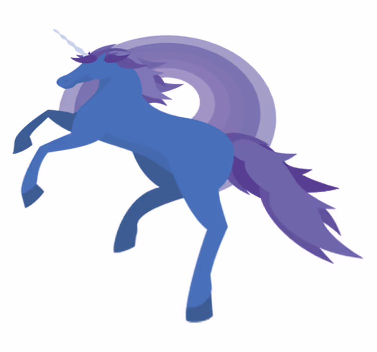 Alfombra de vinilo infantil unicornio azul y morado - TenVinilo