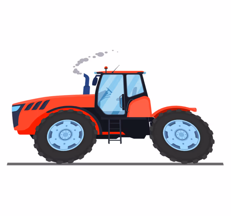 Alfombra de vinilo infantil tractor rojo - TenVinilo