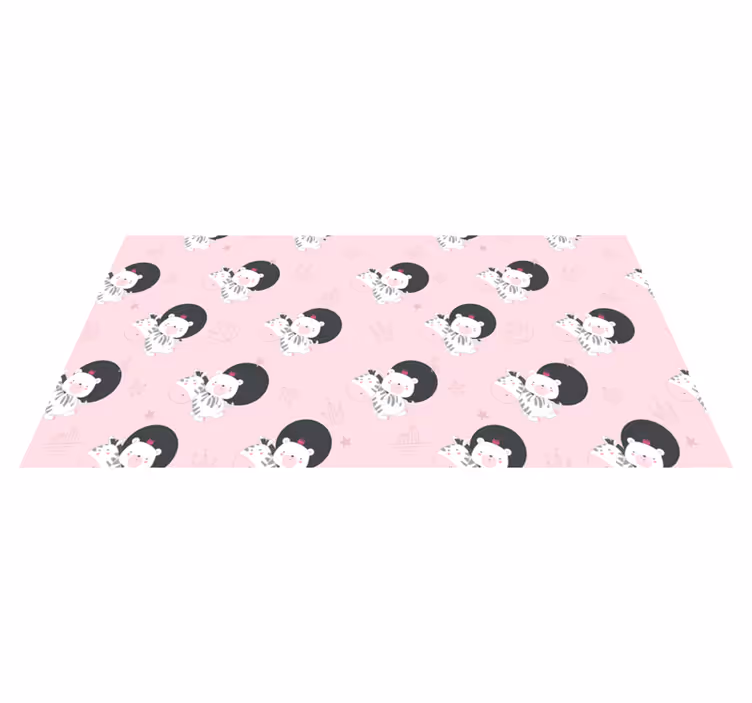 Alfombra de vinilo infantil cebra y oso muebles - TenVinilo