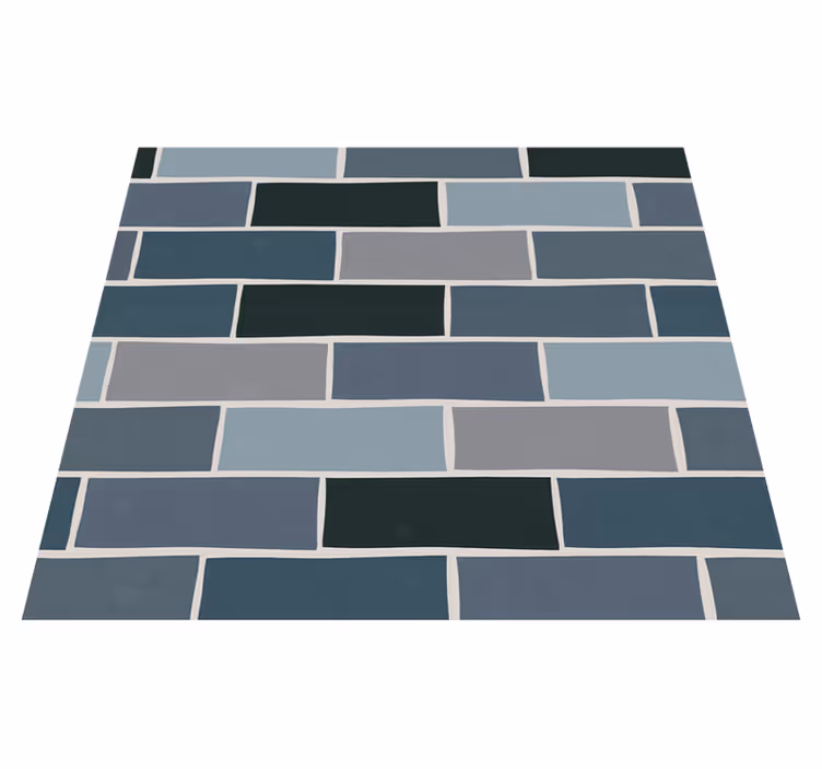 Alfombra vinílica baño ladrillos grises ornamentales - TenVinilo