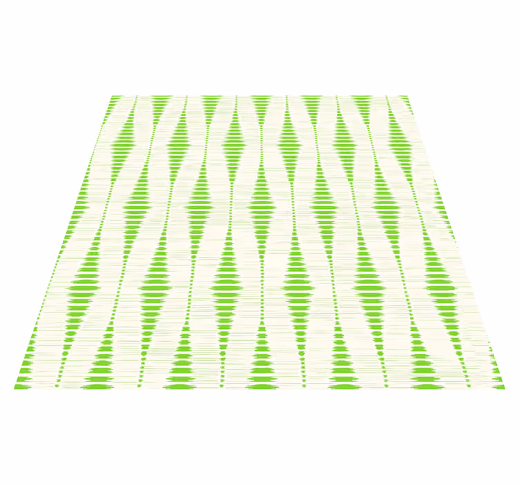 Alfombra de vinilo geométrica ikat verde - TenVinilo