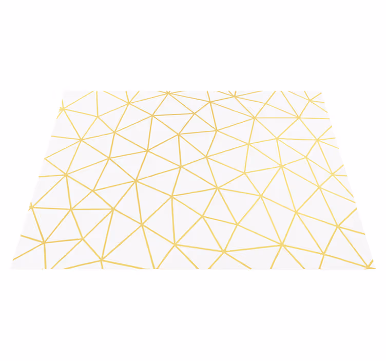 Alfombra de vinilo geométrica prisma mosaico dorado - TenVinilo