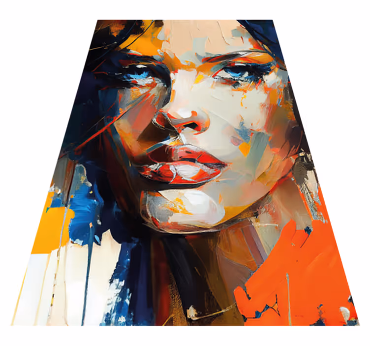 Alfombra vinílica baño pintura facial colorida - TenVinilo