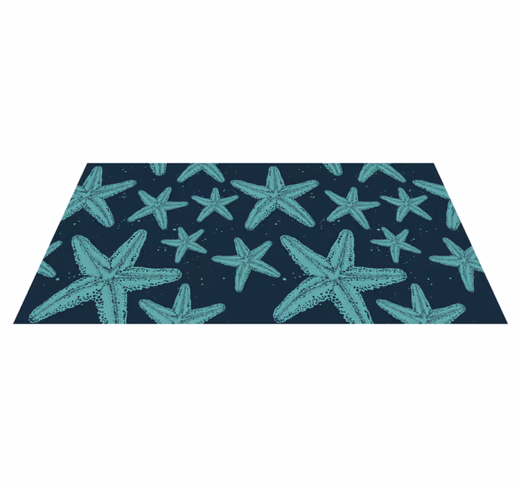 Alfombra vinílica baño estrella de mar azul - TenVinilo