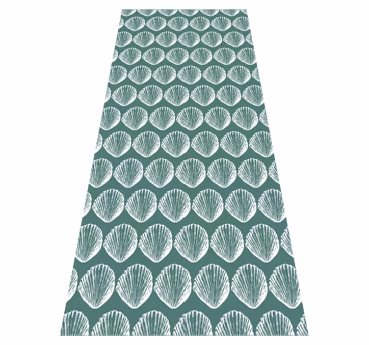 Alfombra vinílica cocina patrón de conchas retro - TenVinilo