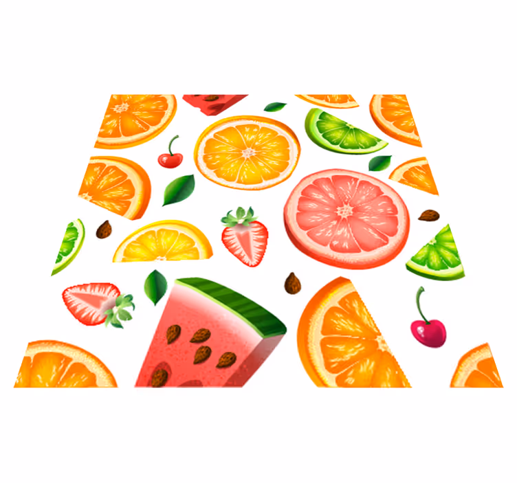 Alfombra vinílica cocina cenefa de frutas - TenVinilo