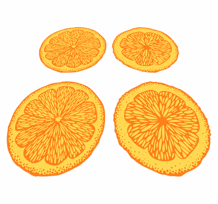 Alfombra vinílica cocina patrón naranja dibujado a mano - TenVinilo