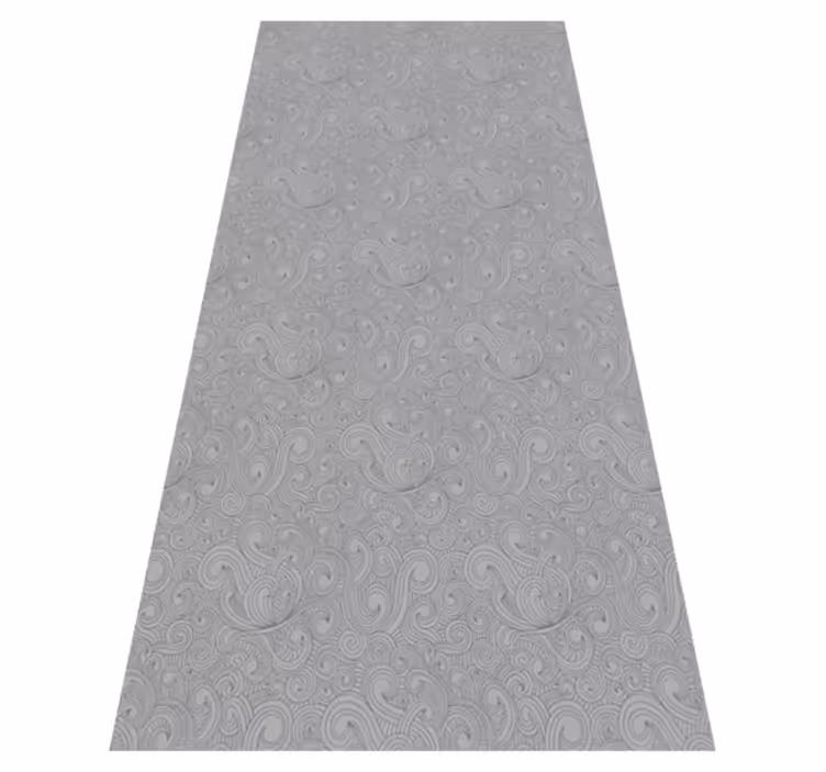Alfombra vinílica cocina estampado floral en tonos grises - TenVinilo