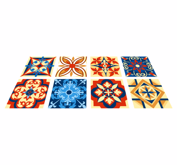 Alfombra vinílica cocina crifitio azulejos de cemento - TenVinilo