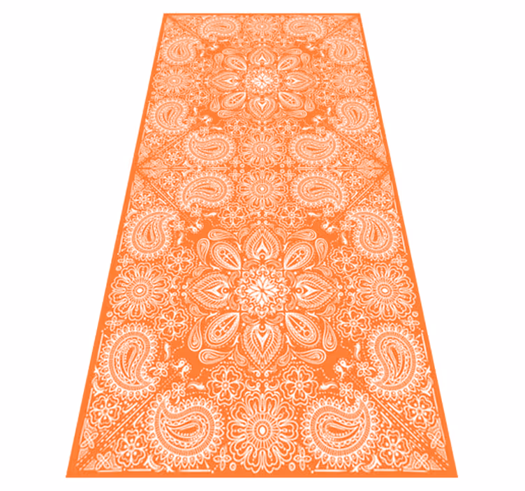 Alfombra vinílica cocina azulejo paisley fridge - TenVinilo